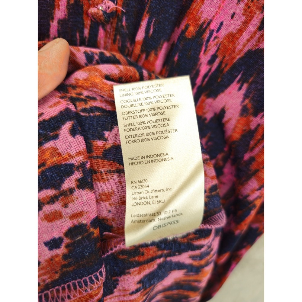 Anthropologie Women's Purple Printed Ruched-Sleeve Mesh Lined Maxi Dress Small - Picture 5 of 6